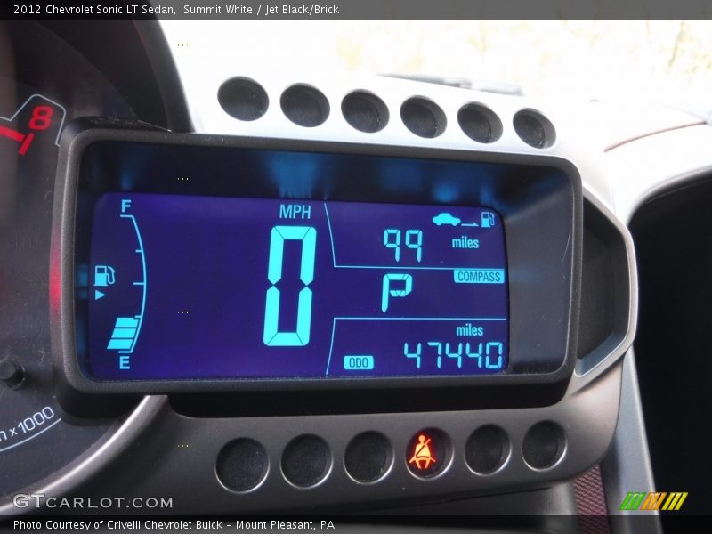 Summit White / Jet Black/Brick 2012 Chevrolet Sonic LT Sedan