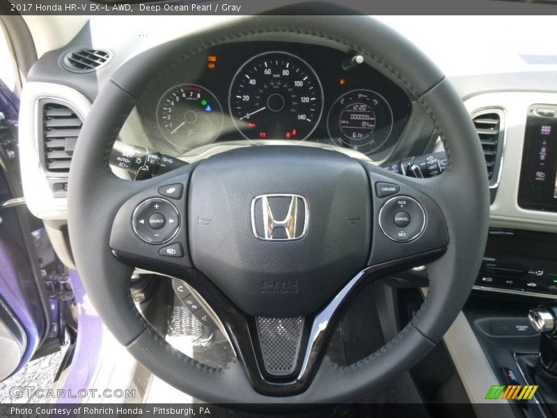 Deep Ocean Pearl / Gray 2017 Honda HR-V EX-L AWD