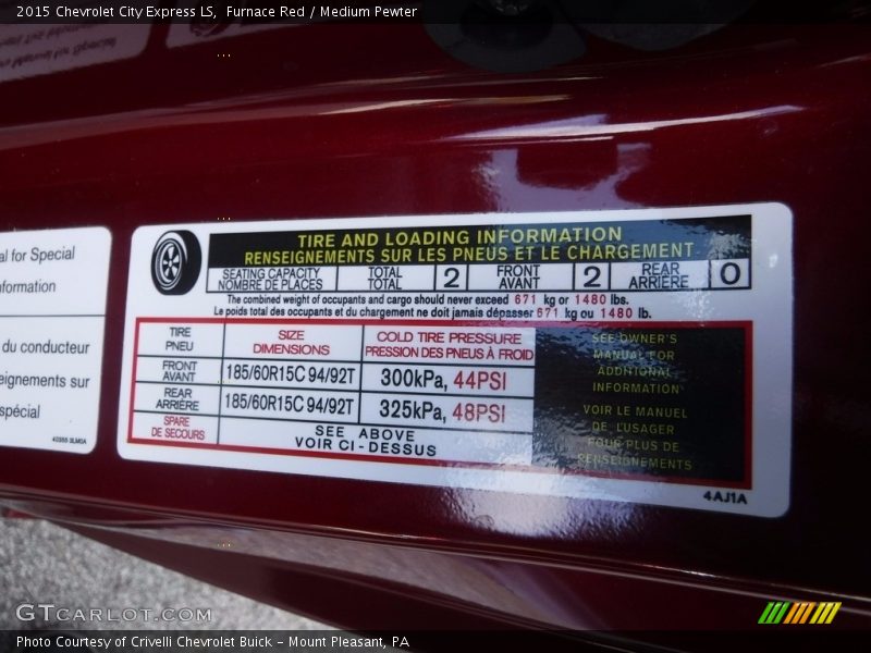 Furnace Red / Medium Pewter 2015 Chevrolet City Express LS