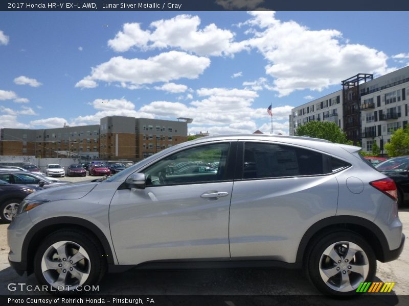 Lunar Silver Metallic / Gray 2017 Honda HR-V EX-L AWD