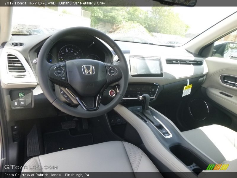 Lunar Silver Metallic / Gray 2017 Honda HR-V EX-L AWD
