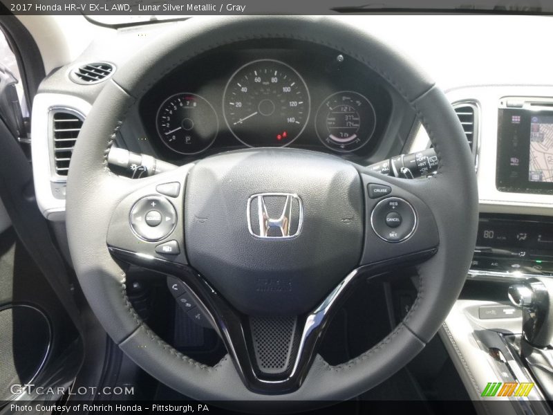 Lunar Silver Metallic / Gray 2017 Honda HR-V EX-L AWD