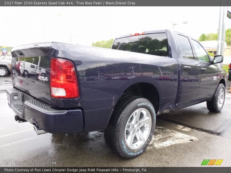 True Blue Pearl / Black/Diesel Gray 2017 Ram 1500 Express Quad Cab 4x4