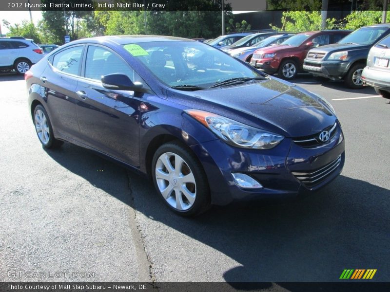 Indigo Night Blue / Gray 2012 Hyundai Elantra Limited