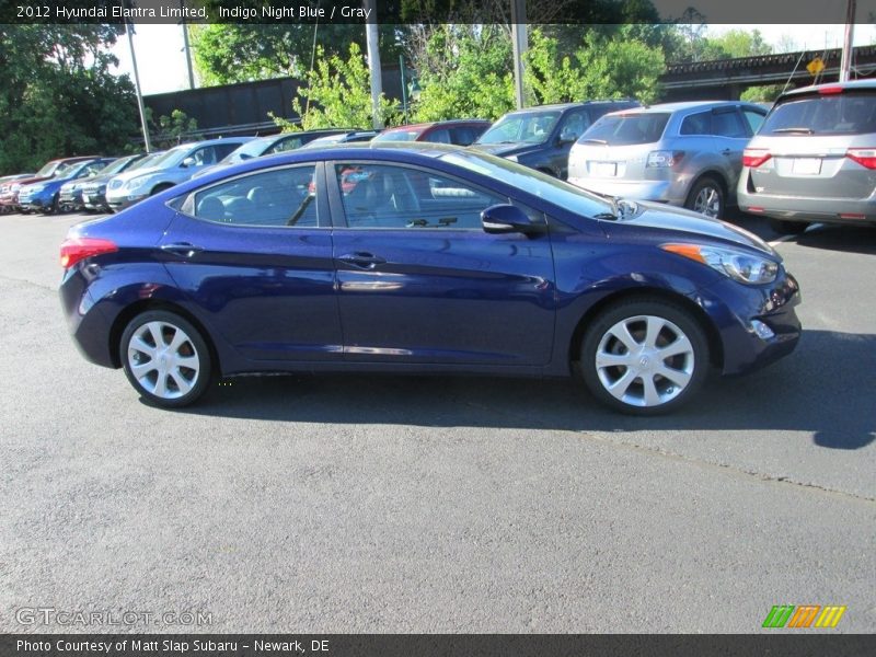 Indigo Night Blue / Gray 2012 Hyundai Elantra Limited