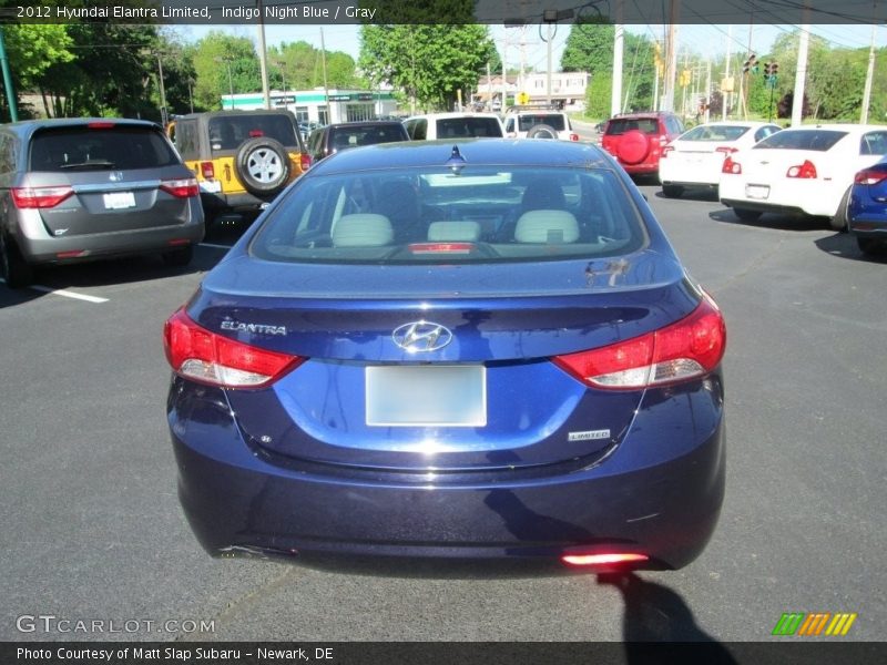 Indigo Night Blue / Gray 2012 Hyundai Elantra Limited