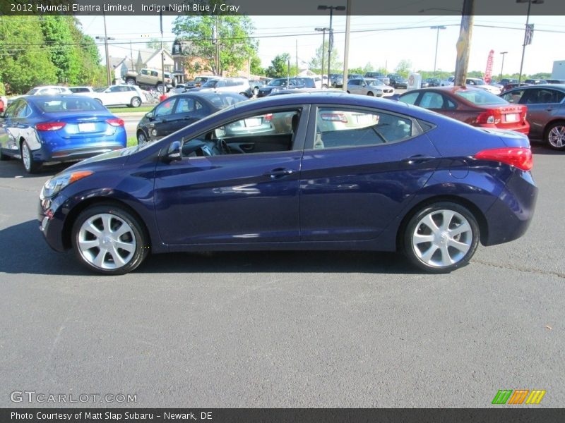 Indigo Night Blue / Gray 2012 Hyundai Elantra Limited