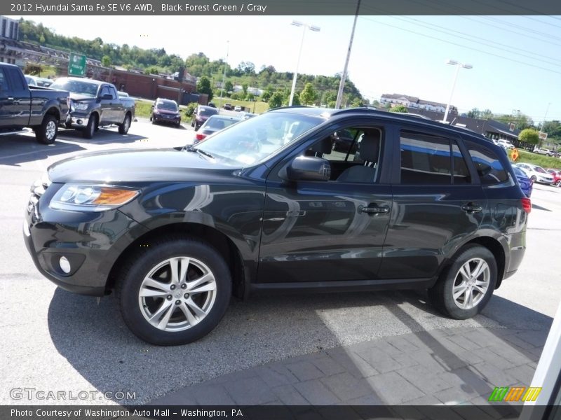Black Forest Green / Gray 2012 Hyundai Santa Fe SE V6 AWD