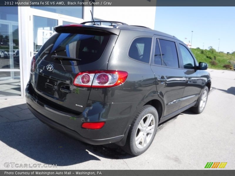 Black Forest Green / Gray 2012 Hyundai Santa Fe SE V6 AWD