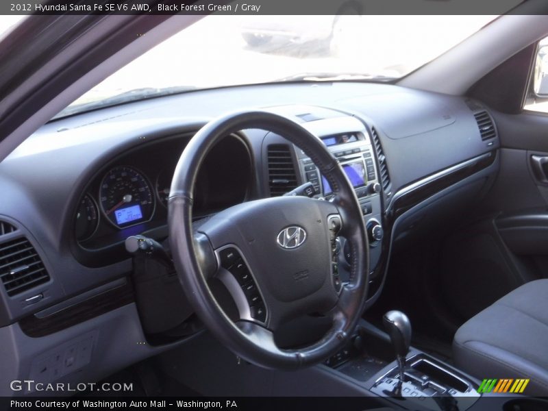 Black Forest Green / Gray 2012 Hyundai Santa Fe SE V6 AWD