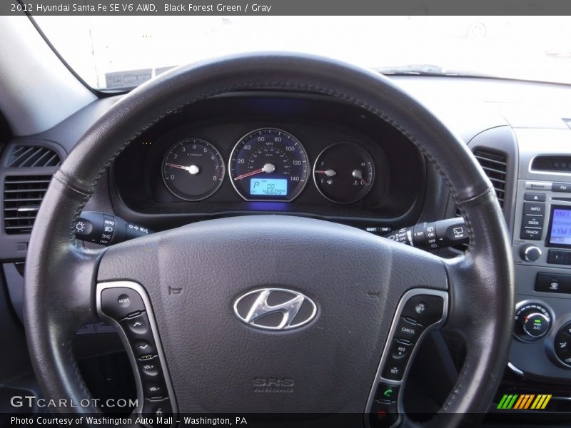 Black Forest Green / Gray 2012 Hyundai Santa Fe SE V6 AWD