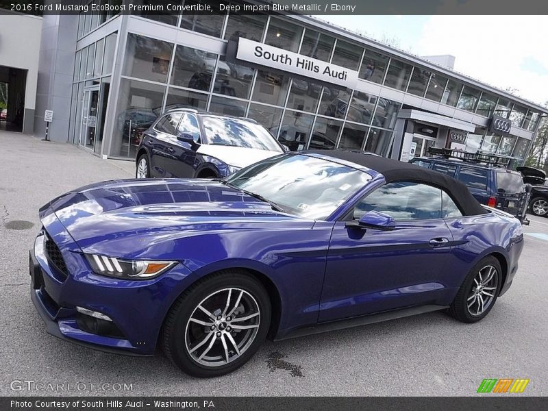 Deep Impact Blue Metallic / Ebony 2016 Ford Mustang EcoBoost Premium Convertible