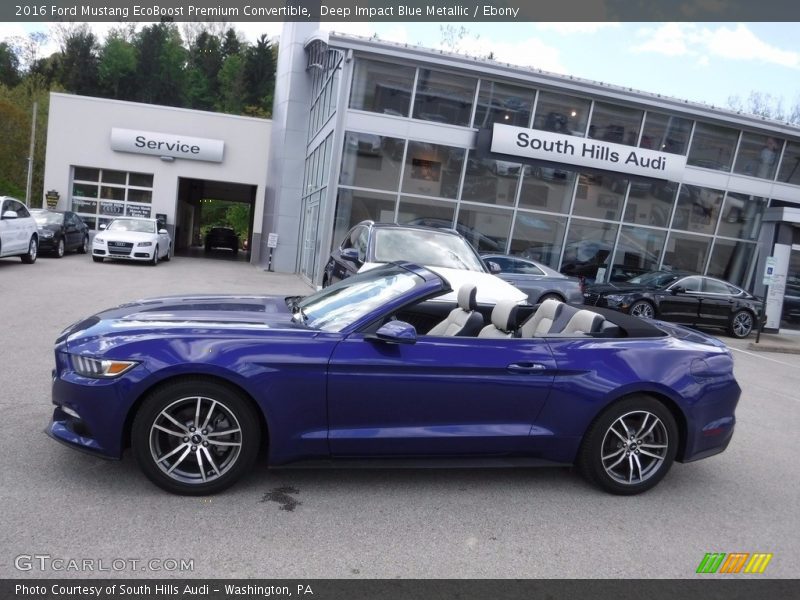 Deep Impact Blue Metallic / Ebony 2016 Ford Mustang EcoBoost Premium Convertible