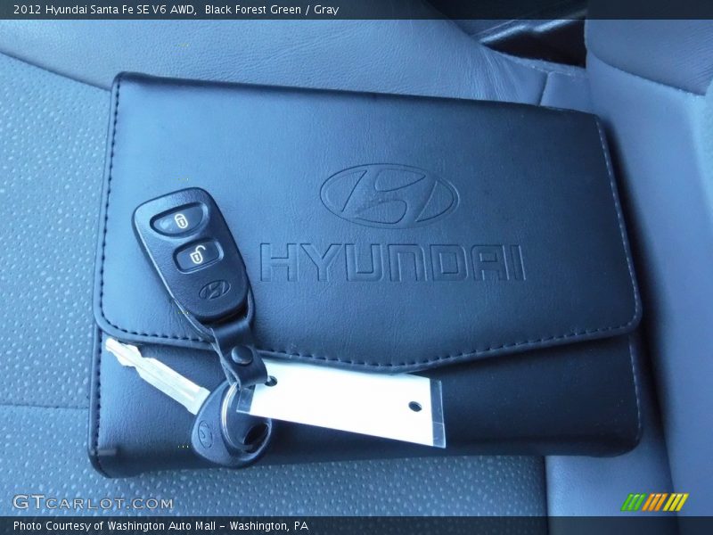 Black Forest Green / Gray 2012 Hyundai Santa Fe SE V6 AWD