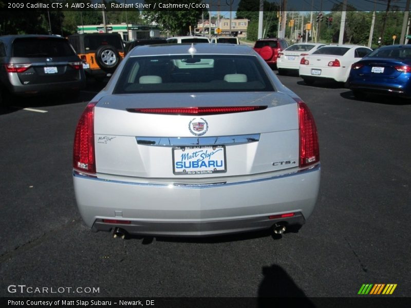 Radiant Silver / Cashmere/Cocoa 2009 Cadillac CTS 4 AWD Sedan