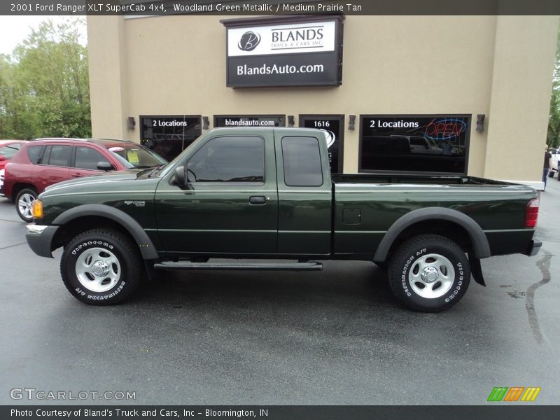 Woodland Green Metallic / Medium Prairie Tan 2001 Ford Ranger XLT SuperCab 4x4