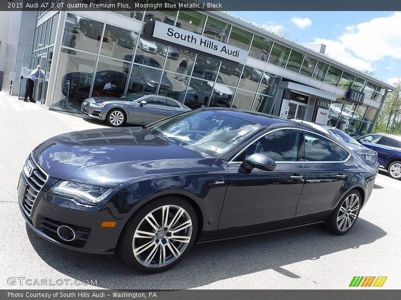 Moonlight Blue Metallic / Black 2015 Audi A7 3.0T quattro Premium Plus
