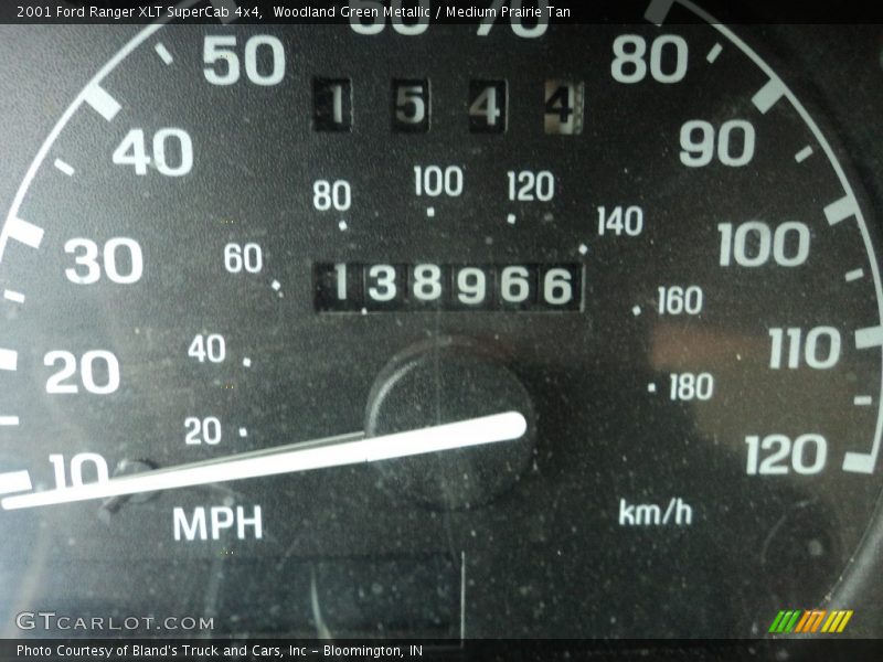 Woodland Green Metallic / Medium Prairie Tan 2001 Ford Ranger XLT SuperCab 4x4