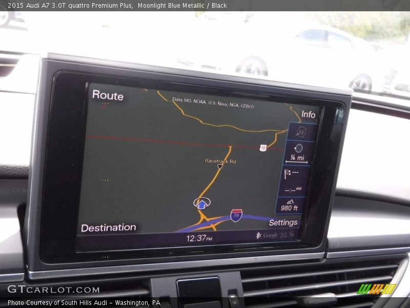 Moonlight Blue Metallic / Black 2015 Audi A7 3.0T quattro Premium Plus