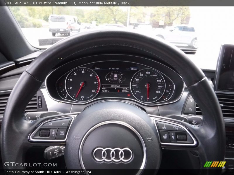 Moonlight Blue Metallic / Black 2015 Audi A7 3.0T quattro Premium Plus