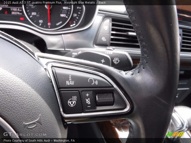 Moonlight Blue Metallic / Black 2015 Audi A7 3.0T quattro Premium Plus