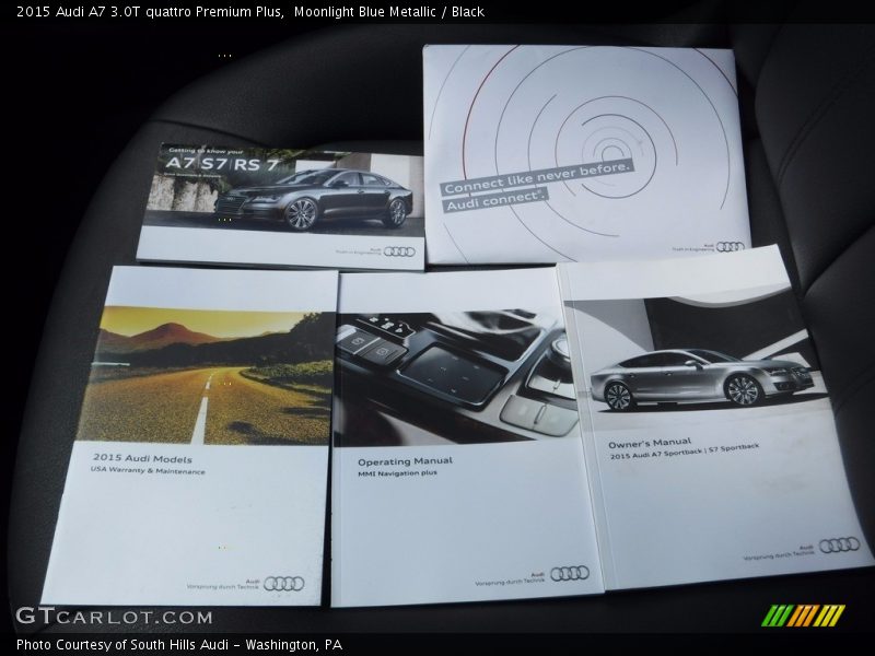 Moonlight Blue Metallic / Black 2015 Audi A7 3.0T quattro Premium Plus