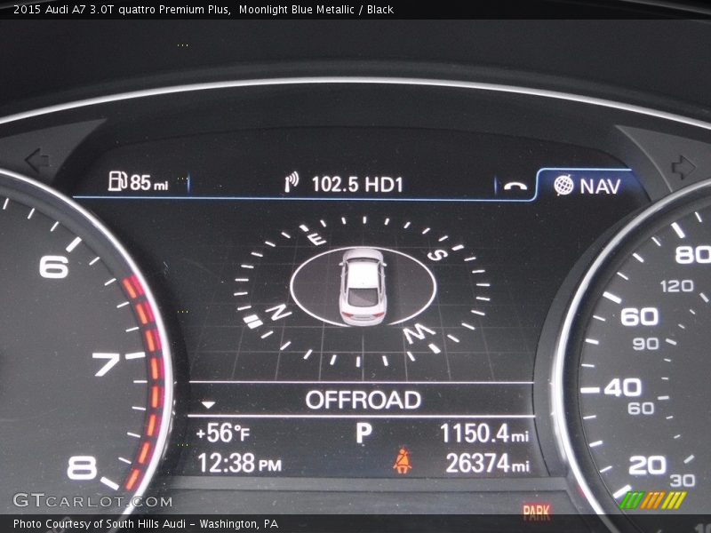 Moonlight Blue Metallic / Black 2015 Audi A7 3.0T quattro Premium Plus