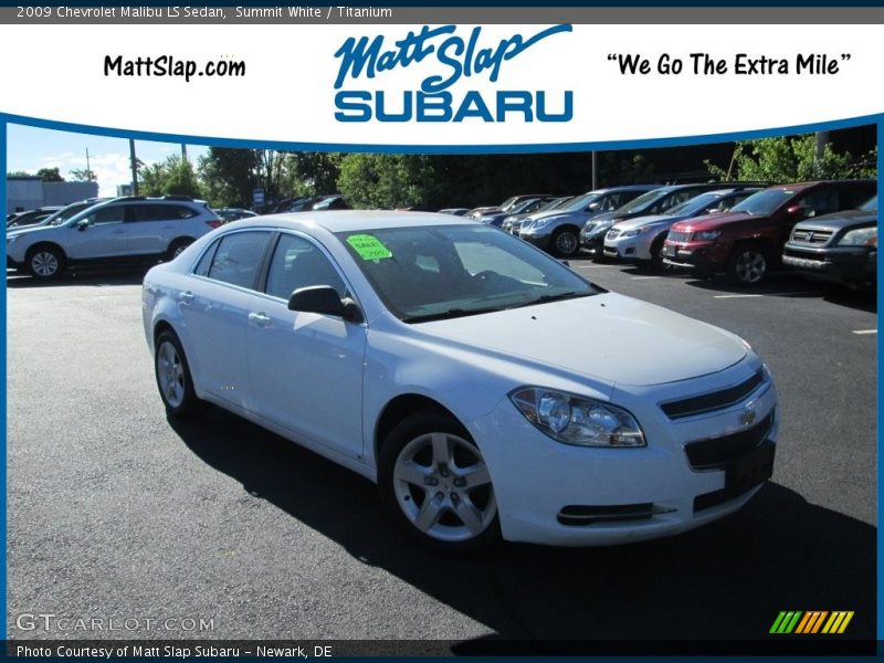 Summit White / Titanium 2009 Chevrolet Malibu LS Sedan