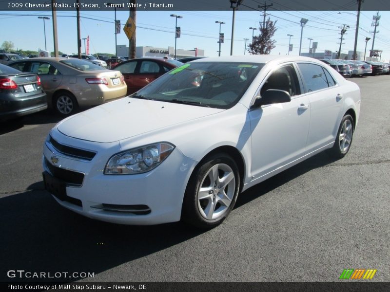 Summit White / Titanium 2009 Chevrolet Malibu LS Sedan