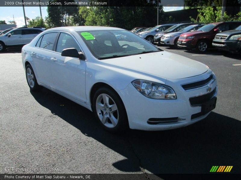 Summit White / Titanium 2009 Chevrolet Malibu LS Sedan
