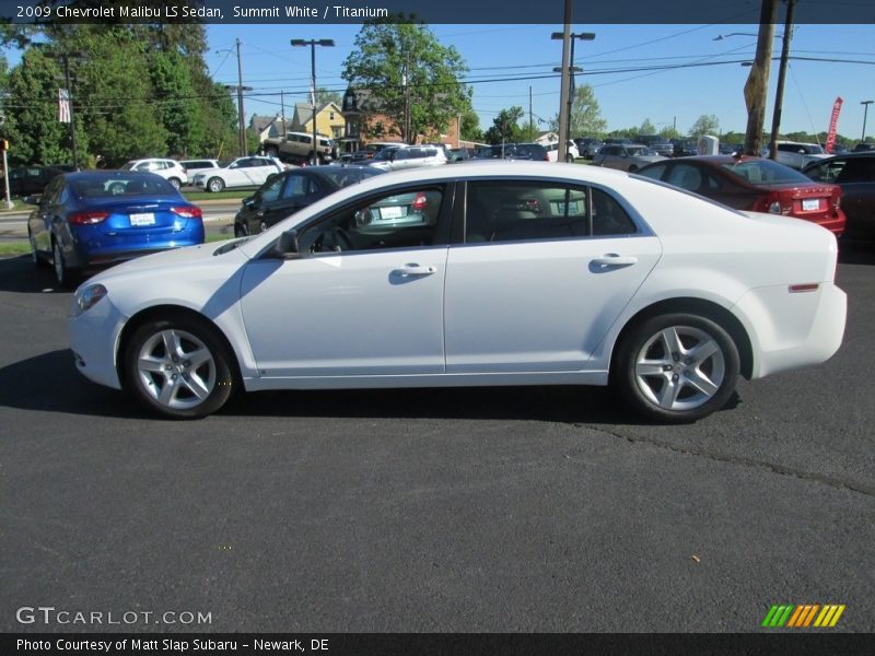 Summit White / Titanium 2009 Chevrolet Malibu LS Sedan
