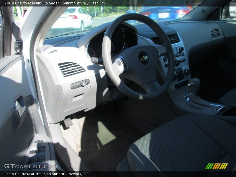 Summit White / Titanium 2009 Chevrolet Malibu LS Sedan