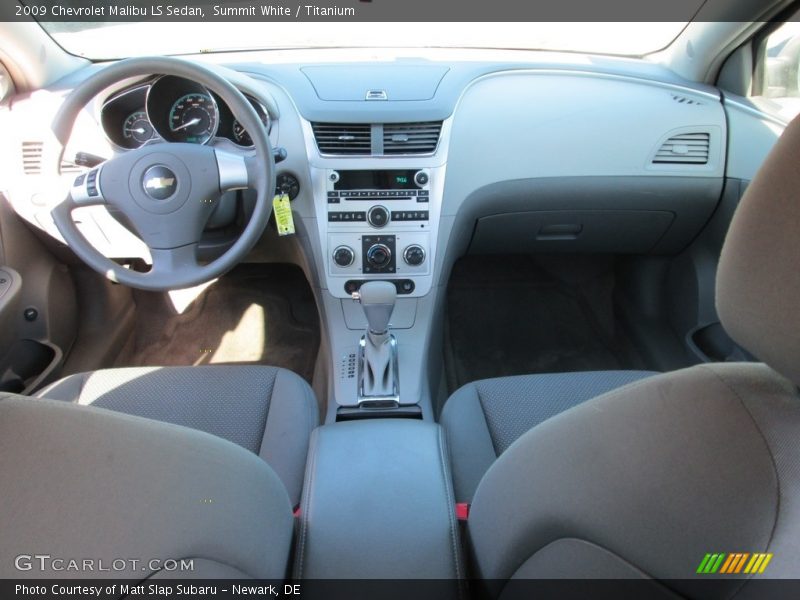 Summit White / Titanium 2009 Chevrolet Malibu LS Sedan