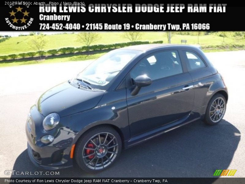Rhino / Nero (Black) 2017 Fiat 500c Abarth