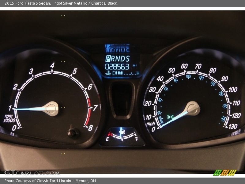 Ingot Silver Metallic / Charcoal Black 2015 Ford Fiesta S Sedan