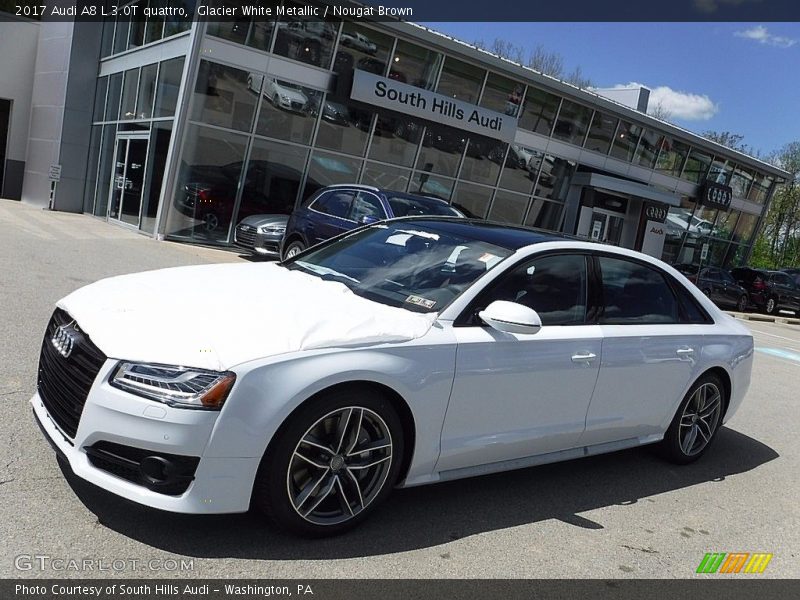 Glacier White Metallic / Nougat Brown 2017 Audi A8 L 3.0T quattro