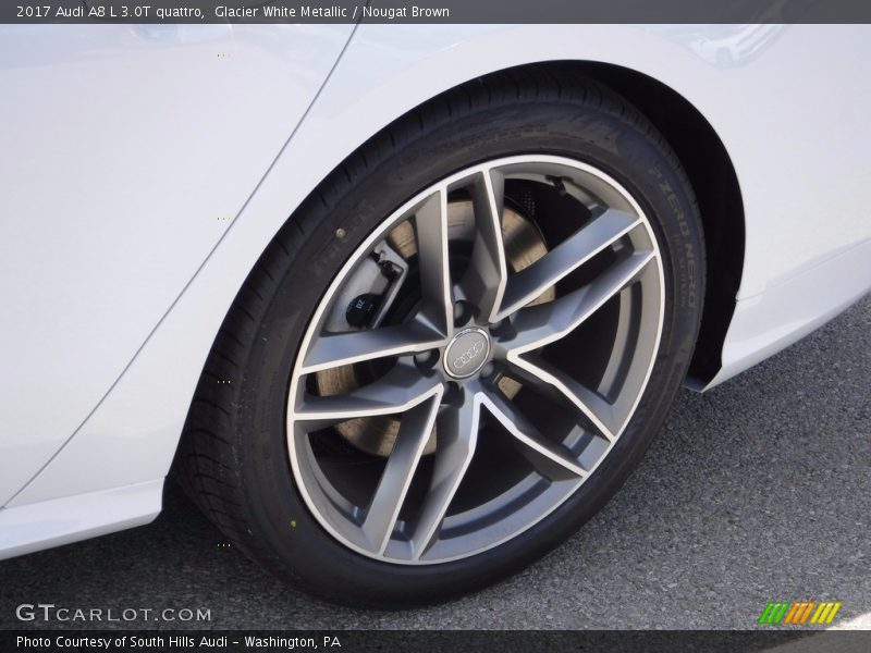 Glacier White Metallic / Nougat Brown 2017 Audi A8 L 3.0T quattro