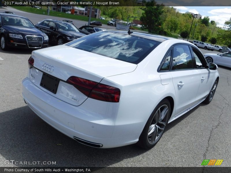 Glacier White Metallic / Nougat Brown 2017 Audi A8 L 3.0T quattro