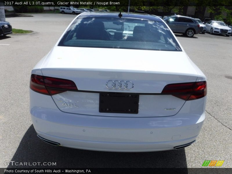 Glacier White Metallic / Nougat Brown 2017 Audi A8 L 3.0T quattro