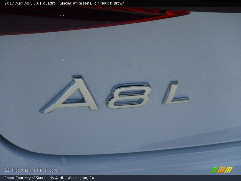 Glacier White Metallic / Nougat Brown 2017 Audi A8 L 3.0T quattro