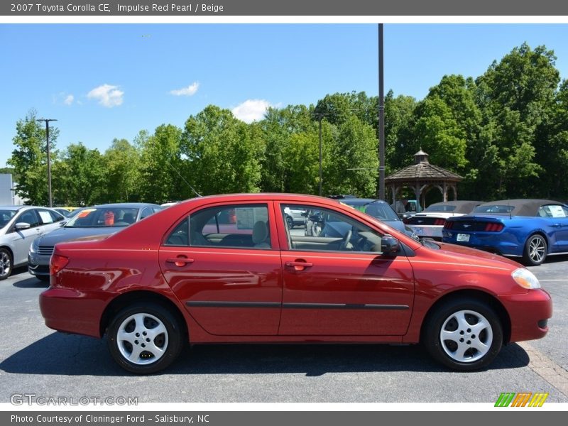 Impulse Red Pearl / Beige 2007 Toyota Corolla CE