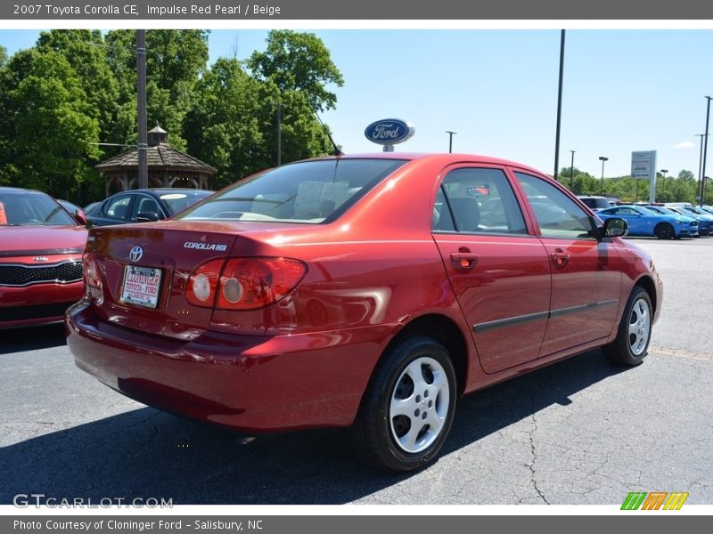 Impulse Red Pearl / Beige 2007 Toyota Corolla CE