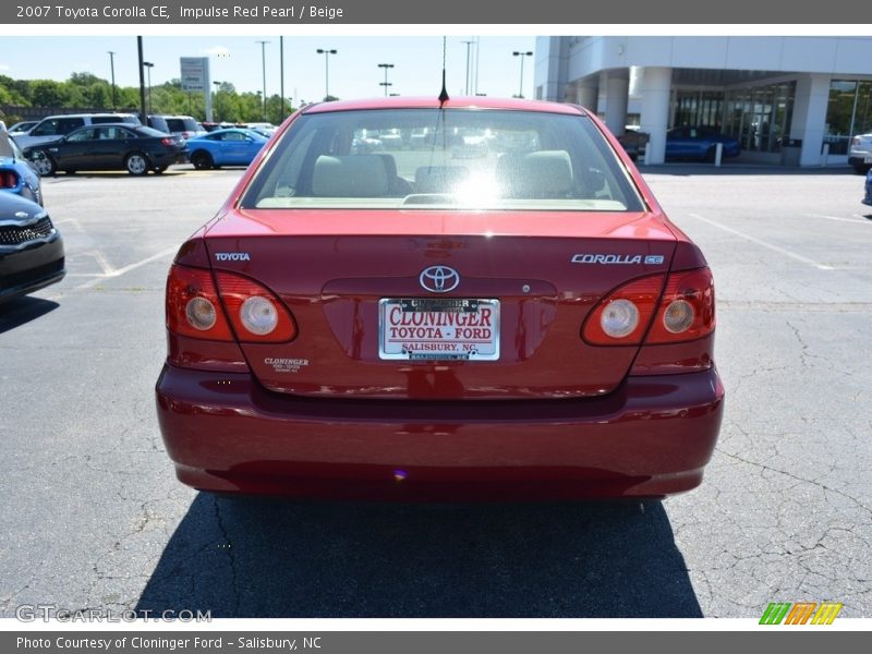 Impulse Red Pearl / Beige 2007 Toyota Corolla CE