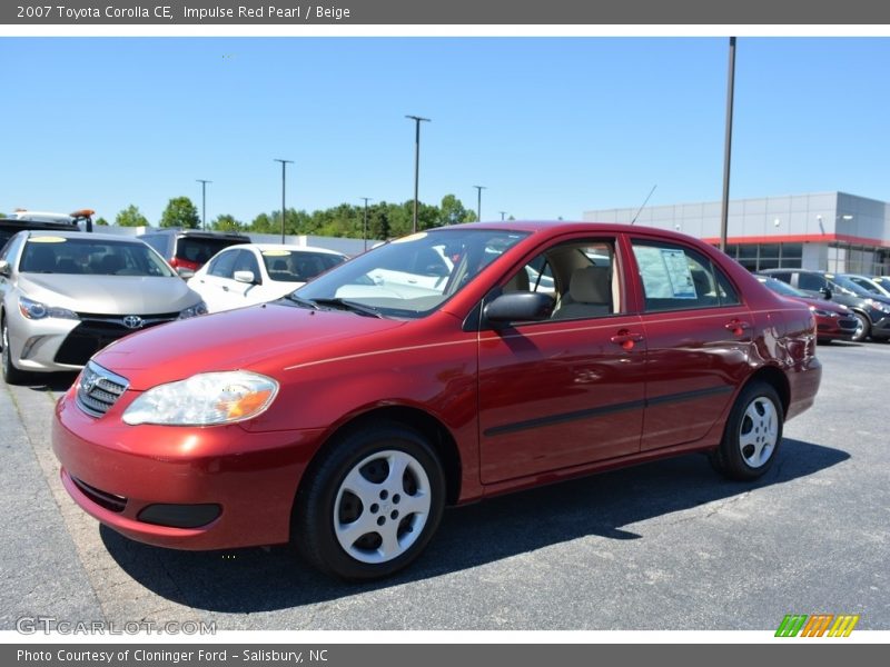 Impulse Red Pearl / Beige 2007 Toyota Corolla CE