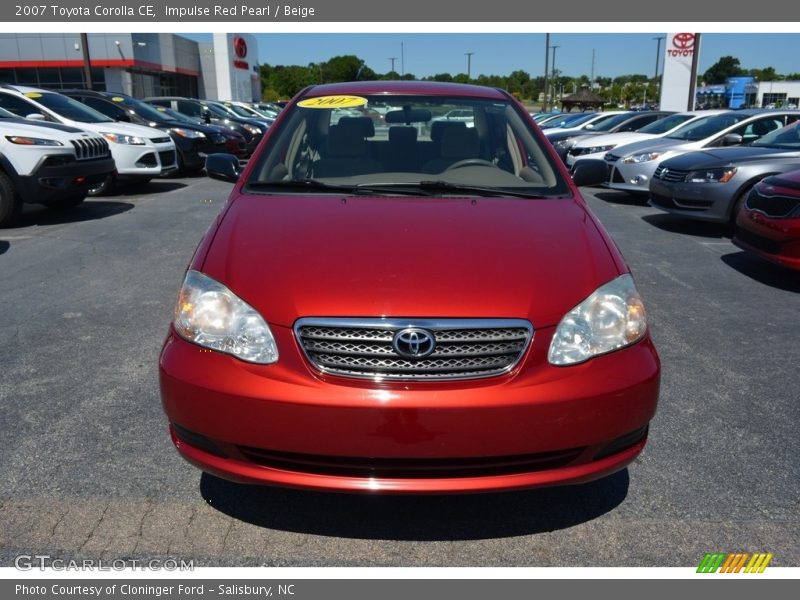 Impulse Red Pearl / Beige 2007 Toyota Corolla CE