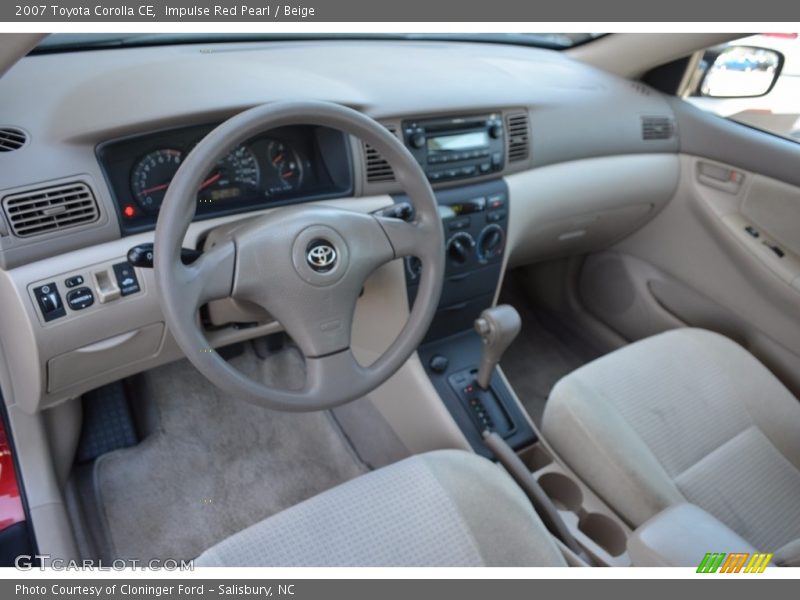 Impulse Red Pearl / Beige 2007 Toyota Corolla CE
