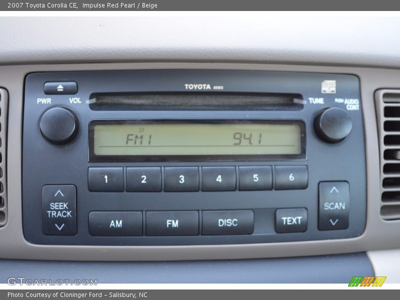 Impulse Red Pearl / Beige 2007 Toyota Corolla CE