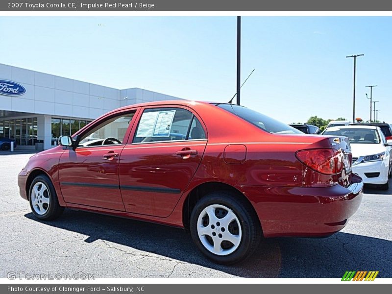 Impulse Red Pearl / Beige 2007 Toyota Corolla CE