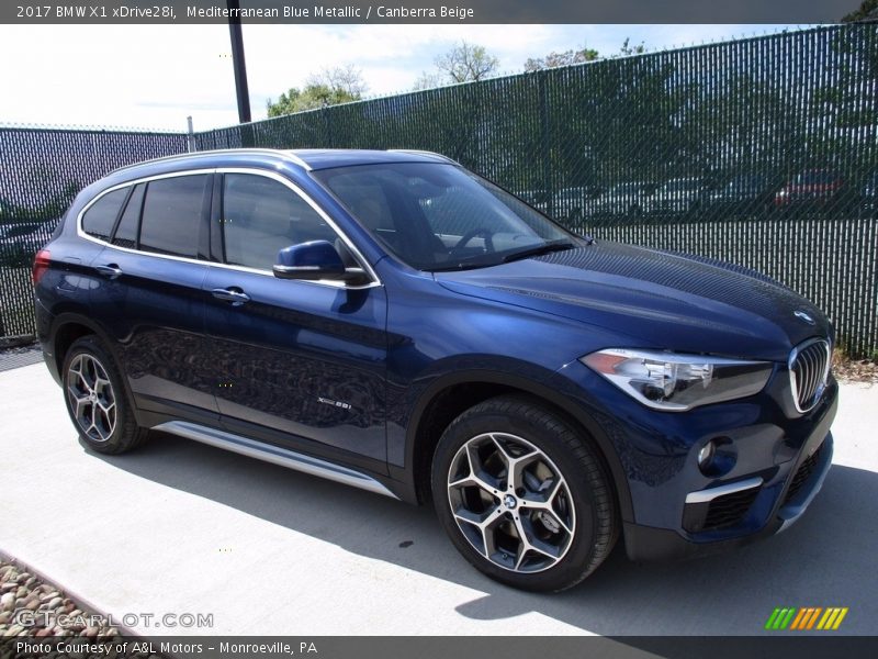 Mediterranean Blue Metallic / Canberra Beige 2017 BMW X1 xDrive28i