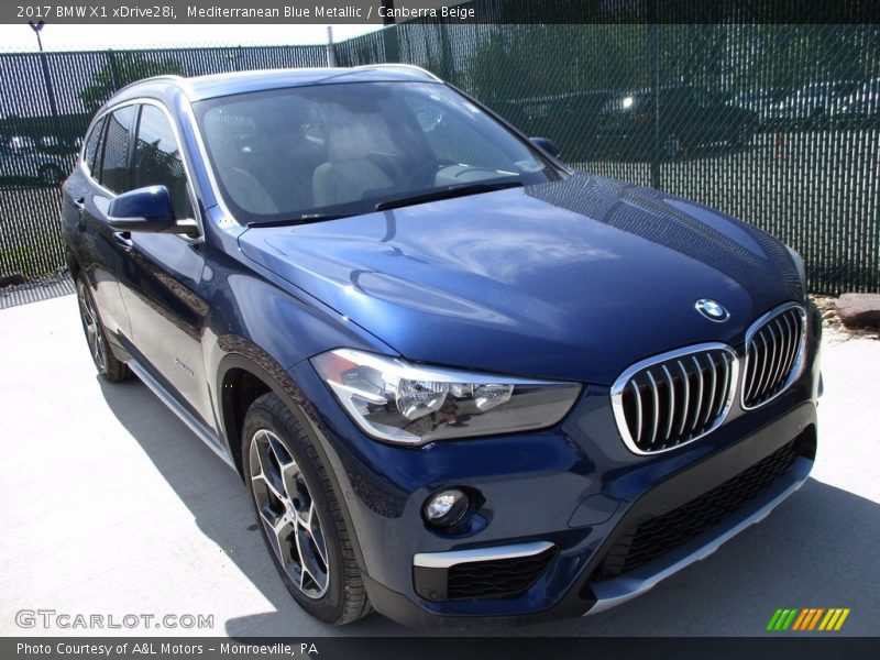 Mediterranean Blue Metallic / Canberra Beige 2017 BMW X1 xDrive28i
